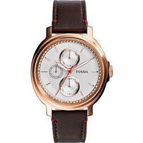 Watch strap Fossil ES3594 Leather Brown 18mm